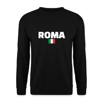 Roma Italy Italian flag Italian - Unisex Sweatshirt - black - Front - Alina (178cm) & Michal (187cm)