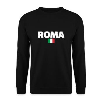 Roma Vintage Italie Drapeau Italien Italien - Sweat-shirt Unisexe - noir - Devant - Alina (178cm) & Michal (187cm)