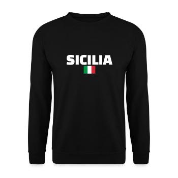 Sicilia Italie Drapeau italien Italien - Sweat-shirt Unisexe - noir - Devant - Alina (178cm) & Michal (187cm)