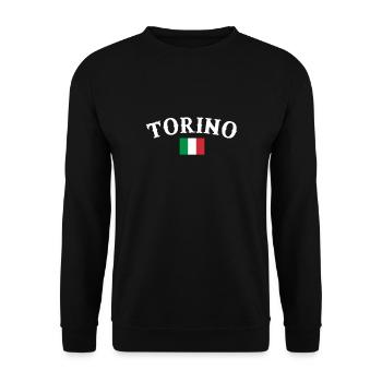 Torino Italy Italian flag Italian - Unisex Sweatshirt - black - Front - Alina (178cm) & Michal (187cm)