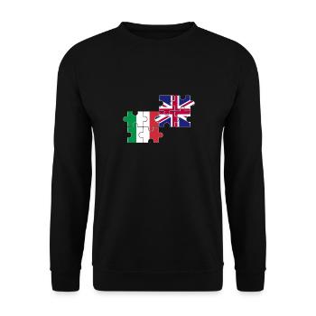 Italy UK Flag British Italian - Unisex Sweatshirt - black - Front - Alina (178cm) & Michal (187cm)