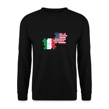 Italy USA Flag American Italian - Unisex Sweatshirt - black - Front - Alina (178cm) & Michal (187cm)