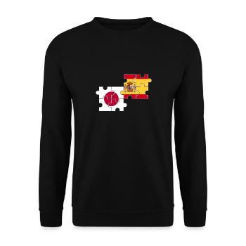 Japon Espagne Drapeau Espagnol Japonais - Sweat-shirt Unisexe - noir - Devant - Alina (178cm) & Michal (187cm)