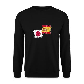 Japan Spain Vintage Flag Spanish Japanese - Unisex Sweatshirt - black - Front - Alina (178cm) & Michal (187cm)