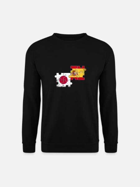 Japan Spain Vintage Flag Spanish Japanese - Unisex Sweatshirt - black