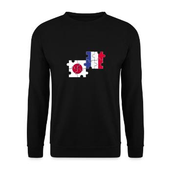 Japon France Drapeau Français Japonais - Sweat-shirt Unisexe - noir - Devant - Alina (178cm) & Michal (187cm)