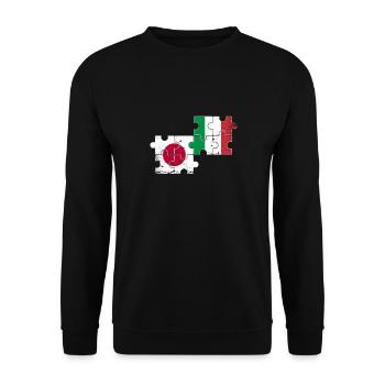 Japan Italy Vintage Flag Italian Japanese - Unisex Sweatshirt - black - Front - Alina (178cm) & Michal (187cm)