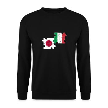 Japon Italie Drapeau Italien Japonais - Sweat-shirt Unisexe - noir - Devant - Alina (178cm) & Michal (187cm)
