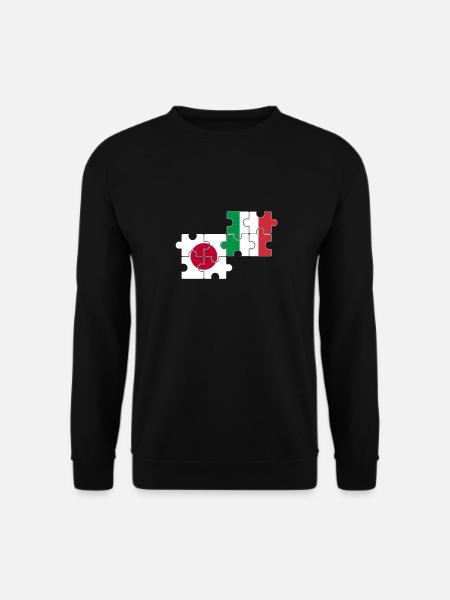 Japan Italien Flagge Italienisch Japaner - Unisex Pullover - Schwarz