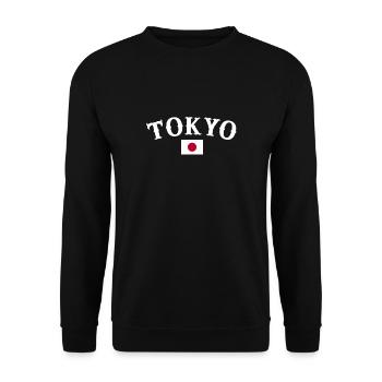 Tokyo Japan Japanische Flagge Japaner - Unisex Pullover - Schwarz - Vorne - Alina (178cm) & Michal (187cm)