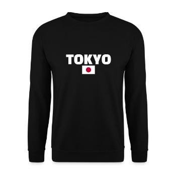 Tokyo Japan Japanische Flagge Japaner - Unisex Pullover - Schwarz - Vorne - Alina (178cm) & Michal (187cm)