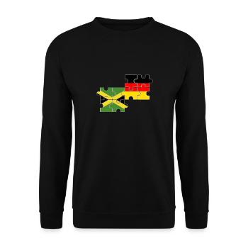 Jamaika Deutschland Flagge Deutsch Jamaikaner - Unisex Pullover - Schwarz - Vorne - Alina (178cm) & Michal (187cm)