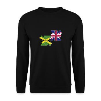 Jamaika UK Flagge Britisch Jamaikanisch - Unisex Pullover - Schwarz - Vorne - Alina (178cm) & Michal (187cm)