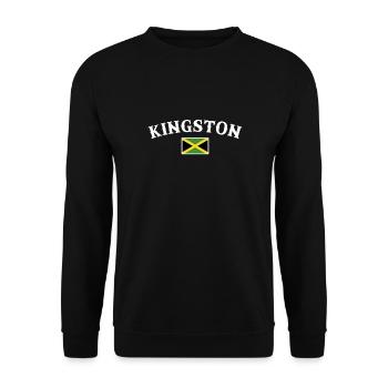 Kingston Jamaica Jamaican flag Jamaican - Unisex Sweatshirt - black - Front - Alina (178cm) & Michal (187cm)