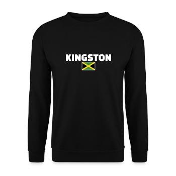 Kingston Jamaïque Drapeau jamaïcain Jamaïcain - Sweat-shirt Unisexe - noir - Devant - Alina (178cm) & Michal (187cm)