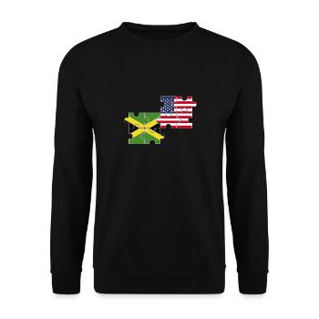 Jamaika USA Flagge Amerikanisch Jamaikanisch - Unisex Pullover - Schwarz - Vorne - Alina (178cm) & Michal (187cm)