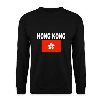 Flagge Hong Cool Kongese Flaggen - Unisex Pullover - Schwarz - Vorne - Alina (178cm) & Michal (187cm)