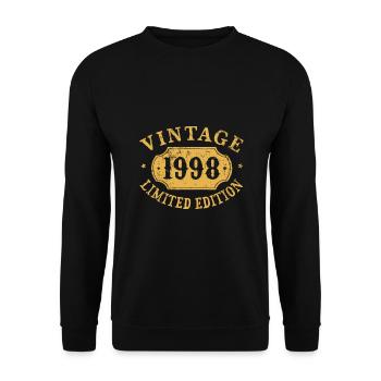25 years old 25th Birthday Anniversary - Unisex Sweatshirt - black - Front - Alina (178cm) & Michal (187cm)