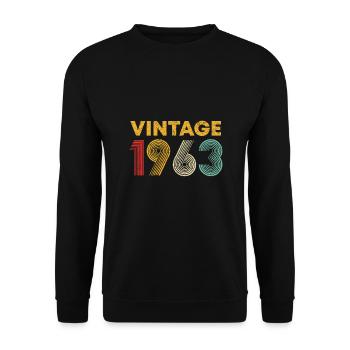 Geschenk zum 60. Geburtstag Jahrgang 1963 Männer Frauen 60 Jahre - Unisex Pullover - Schwarz - Vorne - Alina (178cm) & Michal (187cm)