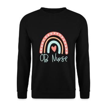OB Nurse Funny Baby Delivery Labor Obstetrics GYN - Unisex Sweatshirt - black - Front - Alina (178cm) & Michal (187cm)