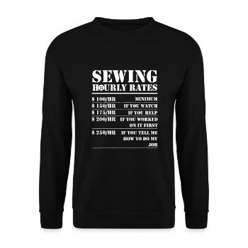 Coudre Taux horaire Drôle d’égout Travail Quilting - Sweat-shirt Unisexe - noir - Devant - Alina (178cm) & Michal (187cm)