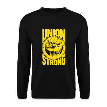 Vintage Stolz Labor Day Arbeiter Gewerkschaft Stark - Unisex Pullover - Schwarz - Vorne - Alina (178cm) & Michal (187cm)