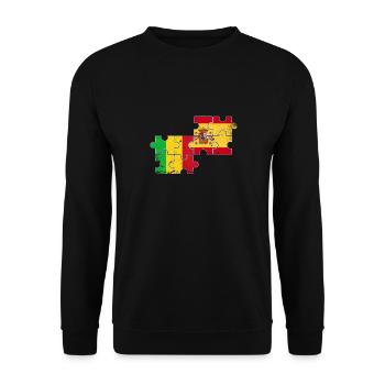 Mali Espagne Drapeau Vintage Espagnol Malien - Sweat-shirt Unisexe - noir - Devant - Alina (178cm) & Michal (187cm)
