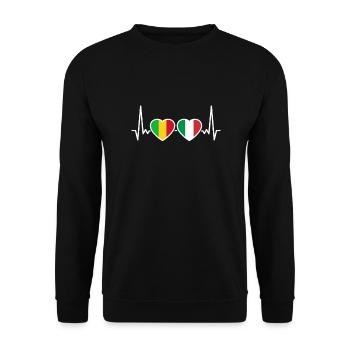 Mali Italy Heartbeat Flag Italian Malian - Unisex Sweatshirt - black - Front - Alina (178cm) & Michal (187cm)