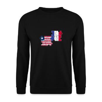 Liberia France Vintage Flag Liberian - Sweat-shirt Unisexe - noir - Devant - Alina (178cm) & Michal (187cm)