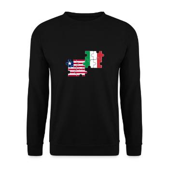 Libéria Italie Drapeau Libériens italiens - Sweat-shirt Unisexe - noir - Devant - Alina (178cm) & Michal (187cm)