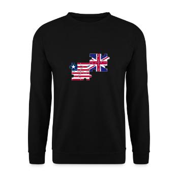 Liberia Drapeau britannique Libériens britanniques - Sweat-shirt Unisexe - noir - Devant - Alina (178cm) & Michal (187cm)