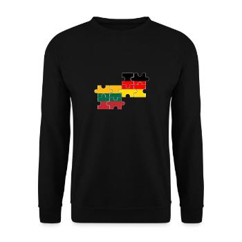 Litauen Deutschland Flagge Deutsch Litauer - Unisex Pullover - Schwarz - Vorne - Alina (178cm) & Michal (187cm)