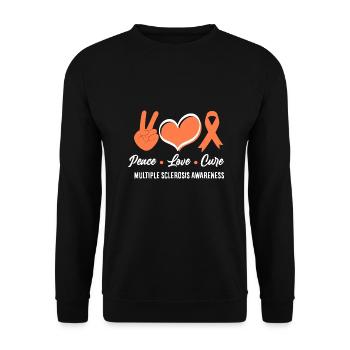 MS Warrior Peace Love Cure Sclérose en plaques - Sweat-shirt Unisexe - noir - Devant - Alina (178cm) & Michal (187cm)