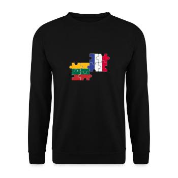 Litauen Frankreich Flagge Französisch Litauer - Unisex Pullover - Schwarz - Vorne - Alina (178cm) & Michal (187cm)