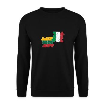 Lithuania Italy Vintage Flag Italian Lithuanian - Unisex Sweatshirt - black - Front - Alina (178cm) & Michal (187cm)