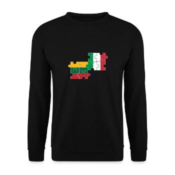 Litauen Italien Flagge Italienisch Litauer - Unisex Pullover - Schwarz - Vorne - Alina (178cm) & Michal (187cm)