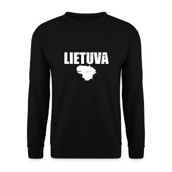 Lietuva Vintage Karte Litauen Litauische Litauer - Unisex Pullover - Schwarz - Vorne - Alina (178cm) & Michal (187cm)