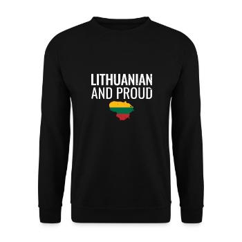Lithuanian And Proud Vintage Lithuania Flag - Unisex Sweatshirt - black - Front - Alina (178cm) & Michal (187cm)