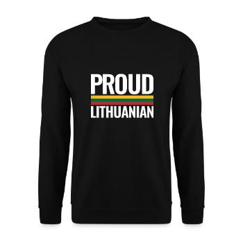 Proud Lithuanian Litauen Litauische Flagge Litauer - Unisex Pullover - Schwarz - Vorne - Alina (178cm) & Michal (187cm)