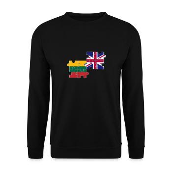Lithuania UK Flag British Lithuanian - Unisex Sweatshirt - black - Front - Alina (178cm) & Michal (187cm)