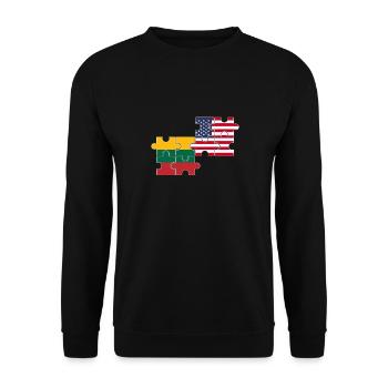 Lithuania USA Flag American Lithuanian - Unisex Sweatshirt - black - Front - Alina (178cm) & Michal (187cm)