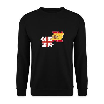 Georgia Spain Flag Spanish Georgian - Unisex Sweatshirt - black - Front - Alina (178cm) & Michal (187cm)