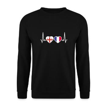 Georgia France Heartbeat Flag Georgians - Unisex Sweatshirt - black - Front - Alina (178cm) & Michal (187cm)