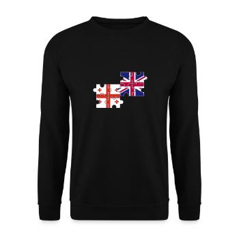Georgia UK Flag British Georgian - Unisex Sweatshirt - black - Front - Alina (178cm) & Michal (187cm)