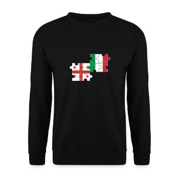 Georgia Italy Flag Italian Georgian - Unisex Sweatshirt - black - Front - Alina (178cm) & Michal (187cm)