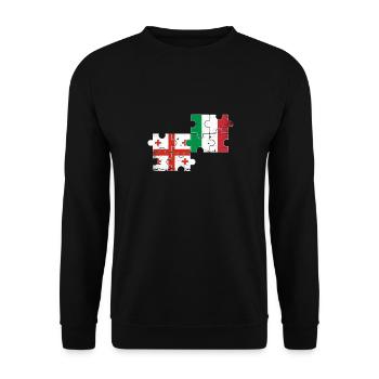 Géorgie Italie Vintage Flag Géorgien - Sweat-shirt Unisexe - noir - Devant - Alina (178cm) & Michal (187cm)
