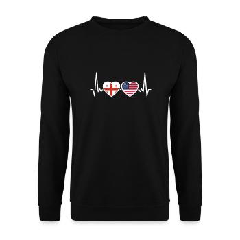 Georgia USA Heartbeat Flag Georgian - Unisex Sweatshirt - black - Front - Alina (178cm) & Michal (187cm)