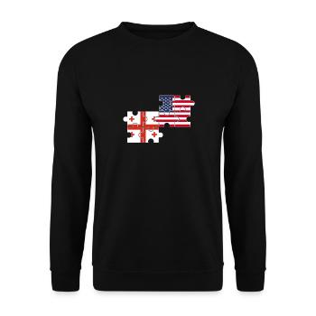 Georgia USA Flag American Georgian - Unisex Sweatshirt - black - Front - Alina (178cm) & Michal (187cm)