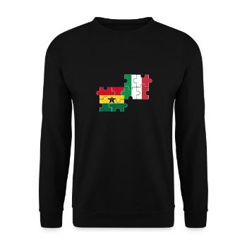 Ghana Italien Flagge Italienisch Ghanaer - Unisex Pullover - Schwarz - Vorne - Alina (178cm) & Michal (187cm)