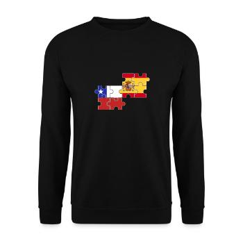 Chile Spain Flag Spanish Chilean - Unisex Sweatshirt - black - Front - Alina (178cm) & Michal (187cm)
